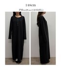 ワンピース パールボタンヘンリーネックカットリ...の詳細画像1