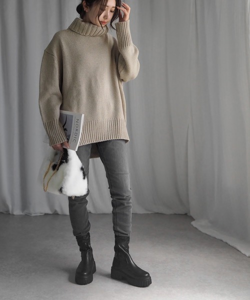 minia（ミニア） ブーツ トラックソールソックスブーツ / 厚底ブーツ