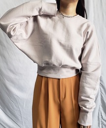 ショート丈　トレーナー　ドルマン　スリット　スカート　セットアップ　秋冬　新品 me+em select（ミームセレクト） トレーナー スウェット 「 新色追加