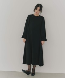 kaene ドレス Aラインロングスリーブワンピース「ブラック