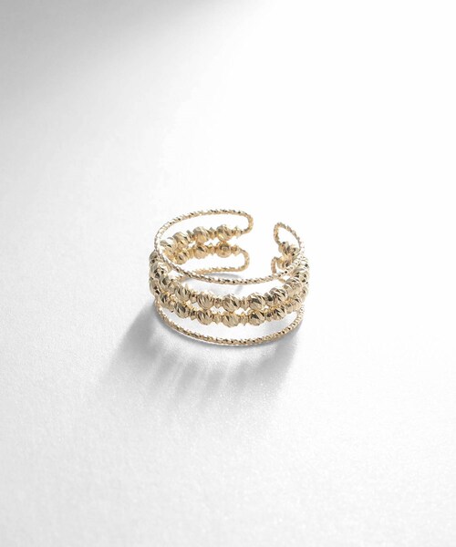 【極美品】ココシュニック　K10 カットビーズ　リング　13号 イエローゴールド ココシュニック K10 カットビーズリング 13号 イエローゴールド 美品