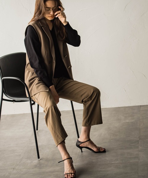 メゾンカレ　ニットパンツ　グレイ　カシミア MAYSON GREY カーゴパンツ とろみカーゴルーズテーパードパンツ