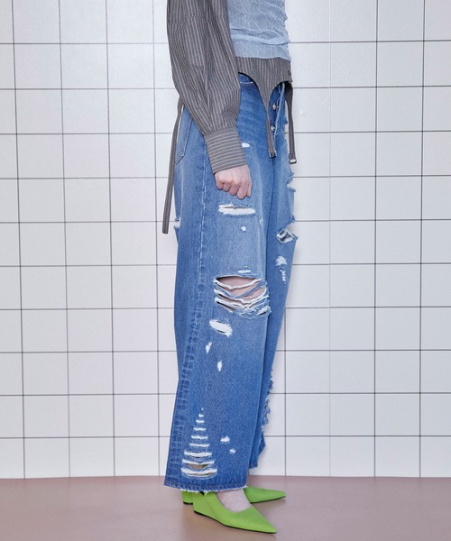 パンツ デニム ジーンズ レディース 2way High Damage Denim Pants/2WAYハイダメージデニムパンツ「MAISON SPE｜zozo｜12