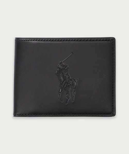 【POLO RALPH LAUREN】Emboss Big Pony 二つ折り財布 小銭入れ付 POLO RALPH LAUREN】Emboss BigPony二つ折り財布 小銭入れ付き