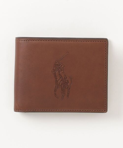 Polo Ralph Lauren エンボスレザービルフォールドコインウォレット POLO RALPH LAUREN 財布 エンボスレザー ビルフォールド コイン