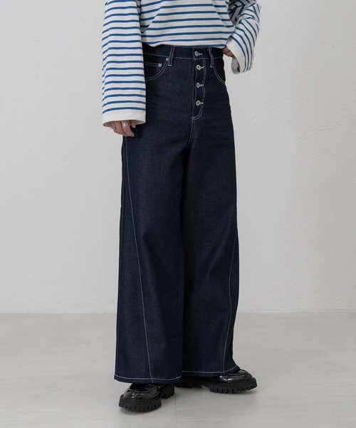 ONCILY ジーンズ WIDE SEMI-FLARE DENIM PANTS / ワイド