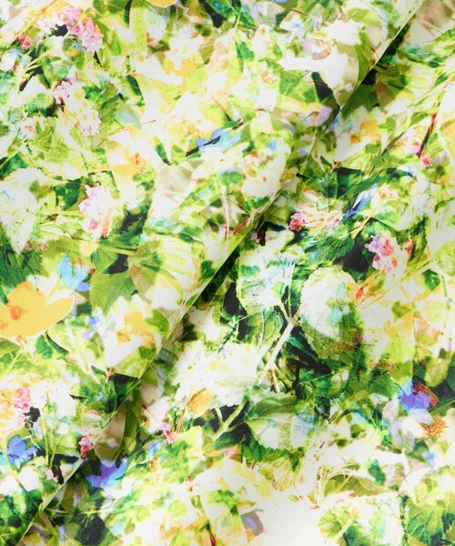 スカート デジタルボタニカルプリントタック スカート レディース  