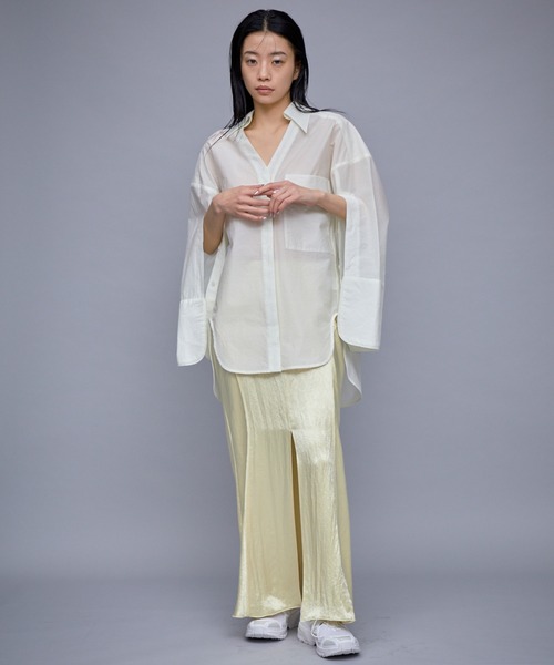 ブラウス シャツ 「ZOZO限定商品」DETACHABLE COLLAR SHEER BIG SHIRTS 