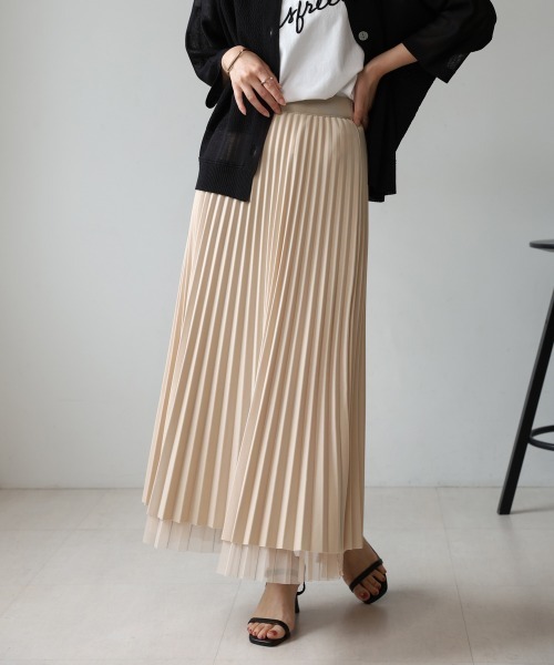 Bou Jeloud（ブージュルード） スカート ストライプチュールシアー