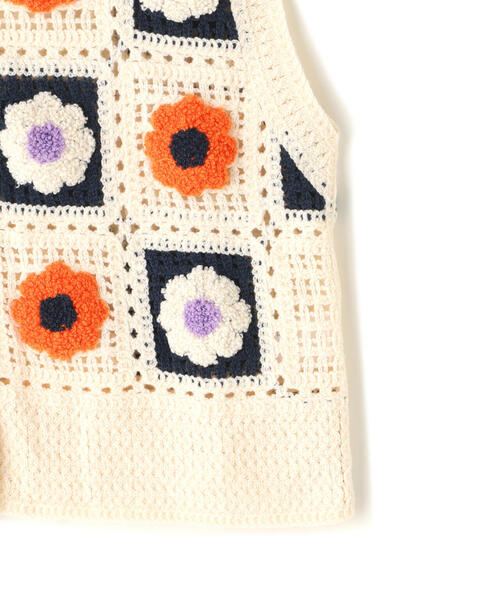 pillings 花ニットベスト フラワーフォール刺繍コットンニットベスト（ベスト）｜SUPER HAKKA