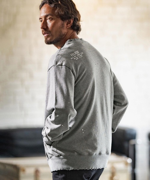トレーナー スウェット msw1505-Distressed Painting Sweat Pullover トレーナー メンズ レディース