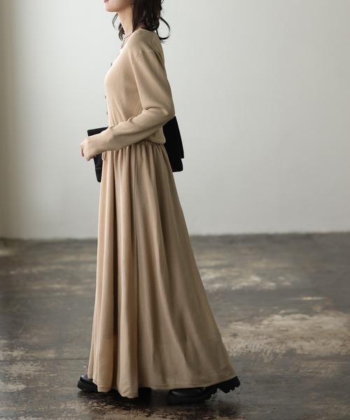 HUG.U（ハグユー） ワンピース 薄手ニットワンピ＋ペチコート