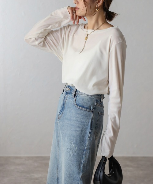 Bonjour Sagan（ボンジュールサガン） tシャツ リラックスシアーベロア