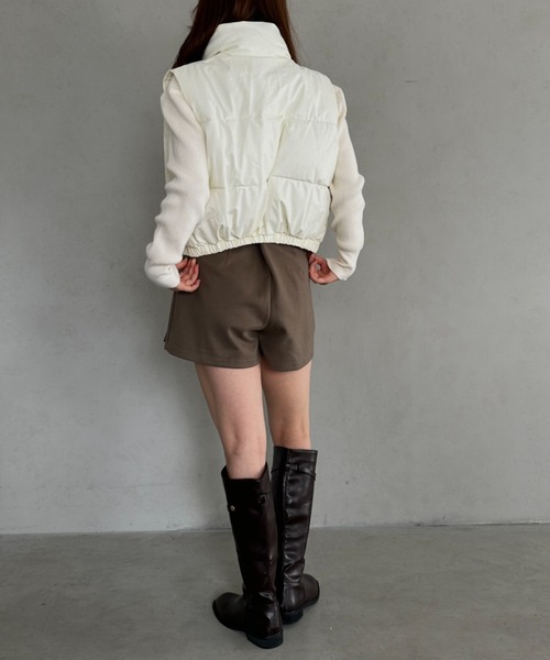 ダウンベスト ベスト PUクロップド中綿ベスト レディース : ZOZOTOWN