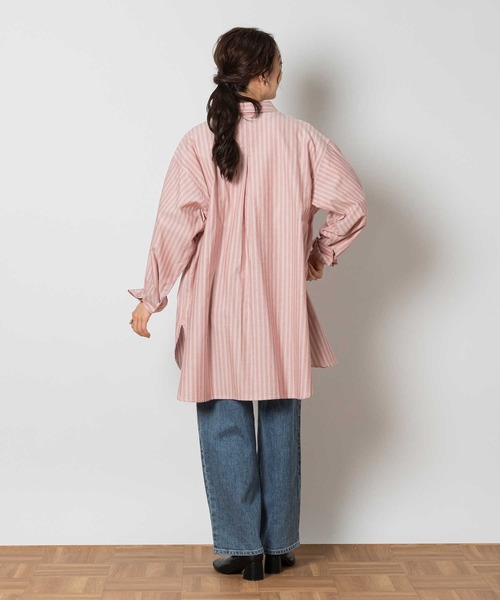 Right-on（ライトオン） ブラウス シャツ ストライプチュニックシャツ