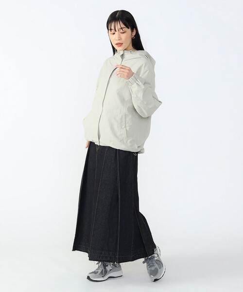 BEAMS HEART ブルゾン ジャンパー ファー ブラック レディース 1 BEAMS HEART（ビームス ハート）裾フェイクファー ドッキング