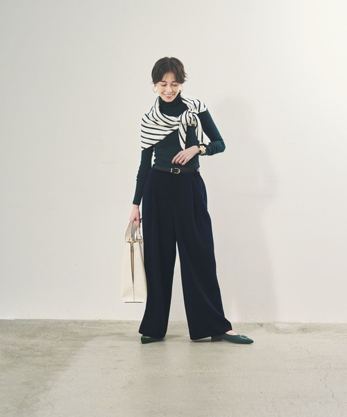 Elura パンツ ダブルクロスセミワイドパンツ「低身長サイズあり