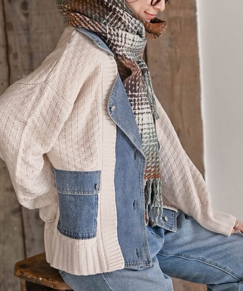 r・p・s（アールピーエス） レザージャケット ライダース デニム切替