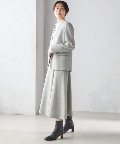 SHIPS 【新品】薄手ウールノーカラージャケット グレージュ SHIPS 【新品】薄手ウールノーカラージャケット グレージュ 【公式通販】