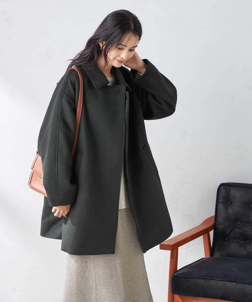 a.v.v（アー・ヴェ・ヴェ） ステンカラーコート コート Aラインステン