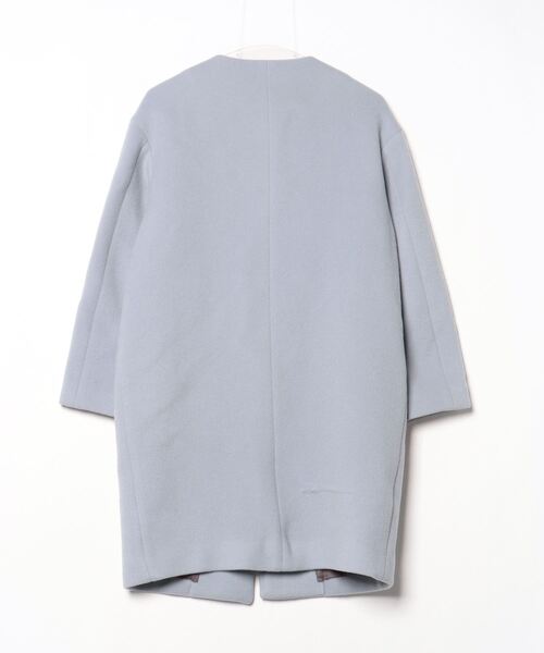 【IENA】イエナ ノーカラー ロングコート [38]　美品 IENA（イエナ） ノーカラーコート 38 ネイビー レディース : ZOZOTOWN