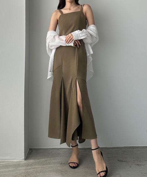 Louere ワンピース イレヘム深スリットマーメイドキャミ