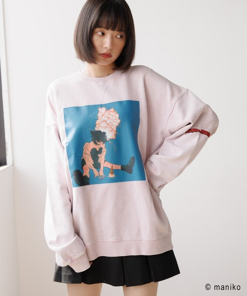 トレーナー スウェット 「PBLIM×manikoコラボ」グラフィックスウェット レディース メンズ