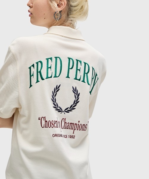 美品！　FRED PERRY　刺繍ロゴ　ポロシャツワンピース　38 FRED PERRY 黒 ポロシャツ ワンピース（お待たせ! ポロシャツ