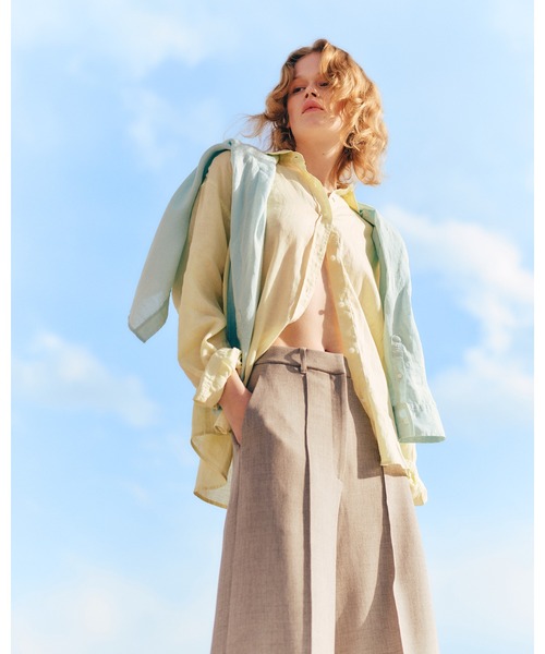 Mila Owen ブラウス シャツ フレンチリネンオーバーサイズシャツ  