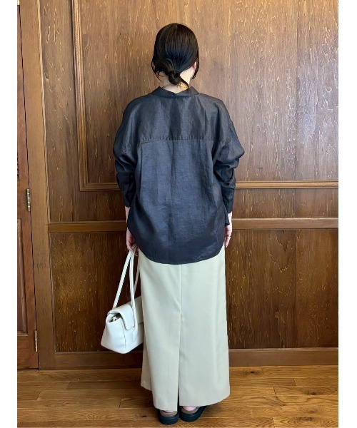 Mila Owen ブラウス シャツ フレンチリネンオーバーサイズシャツ