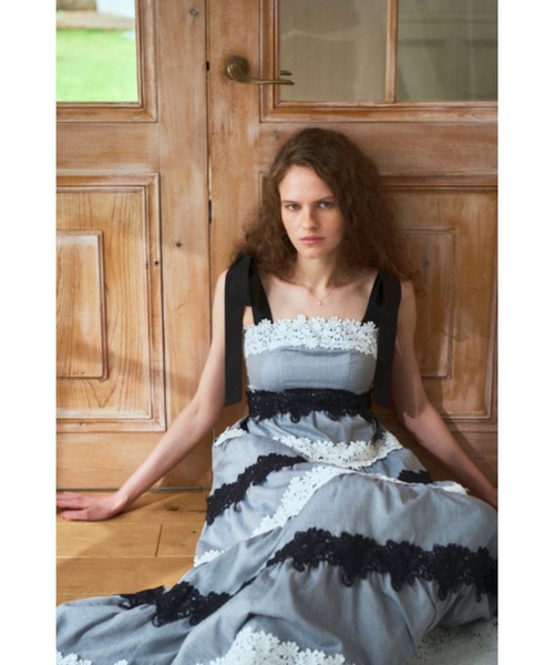 Estella.K ワンピース Saint-Tropez Lace Dress ボーダーレースドレス