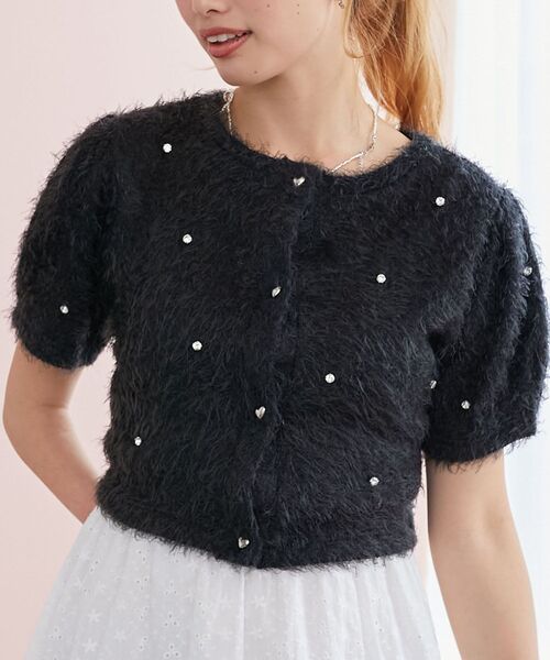 MAJESTIC LEGON（マジェスティックレゴン） tシャツ ふわふわビジュー