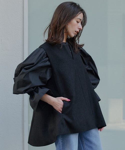 ベスト ジレ 「SINN」ツイードVネックトップス レディース
