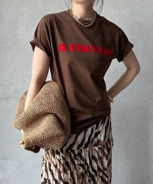 tシャツ 「新色追加」JES'EN FICHEフロッキーロゴTEE レディース DouDou tシャツ 「新色追加」JES'EN FICHEフロッキーロゴTEE
