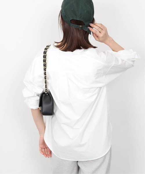SLOBE IENA -  NAVY 別注 バンドカラー シャツ ブラウス FREE ホワイト ROYAL NAVY/ロイヤルネイビー SLOBE別注 バンドカラーシャツ
