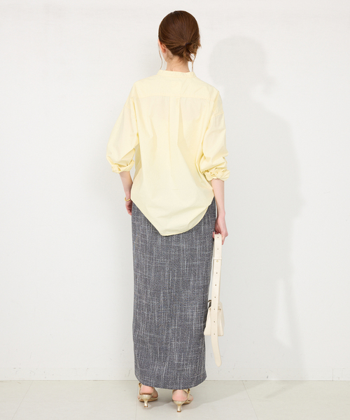 ブラウス シャツ  NAVY/ロイヤルネイビー SLOBE別注 バンドカラーシャツ レディース ROYAL NAVY ブラウス シャツ NAVY/ロイヤルネイビー SLOBE別注