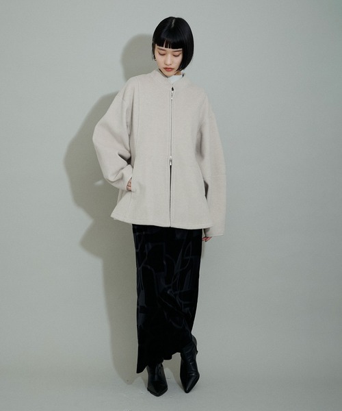 アダムエロペ　【WEB限定品】 チャコールグレー FREE ADAM ET ROPE'（アダムエロペ） ジップアップブルゾン FREE