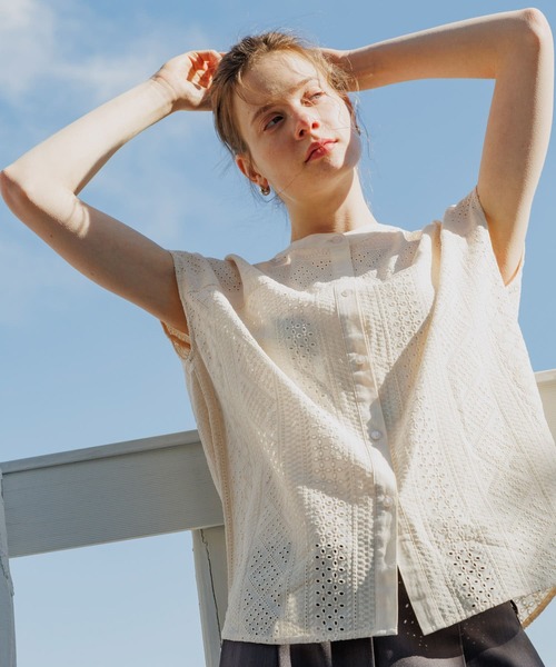 ブラウス シャツ 「WEB限定」バンドカラーコットンレースシャツ レディース URBAN RESEARCH Sonny Label ブラウス シャツ 「WEB限定」バンド