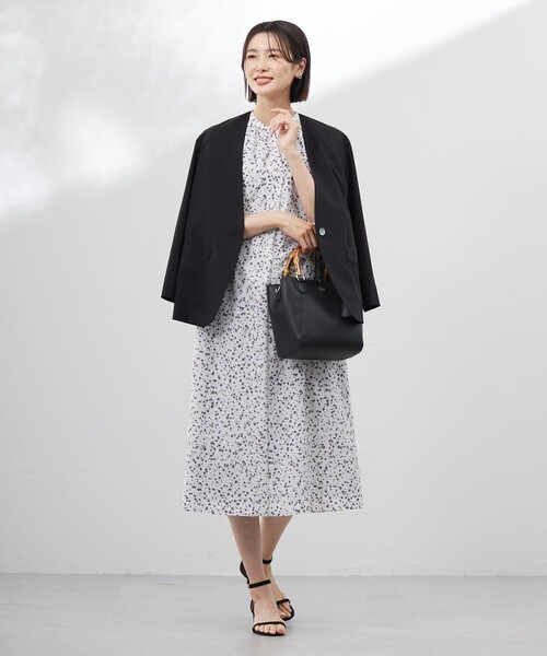 ジャケット ノーカラージャケット 「洗える」ストレッチ ノーカラー