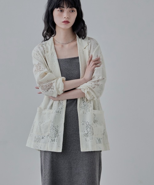 エトル（etoll．）/フラワーレーステーラードジャケット etoll.（エトル） ジャケット テーラードジャケット フラワーレース