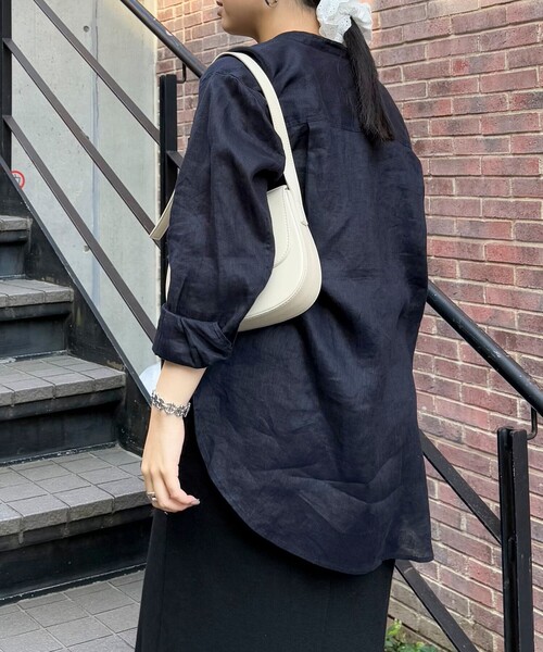 fredy emue（フレディエミュ） ブラウス シャツ LINEN100バンドカラー 