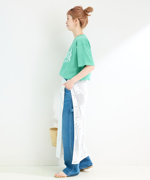 stina 巻きスカート　ホワイト stina / black ribbon wrap skirt / off white