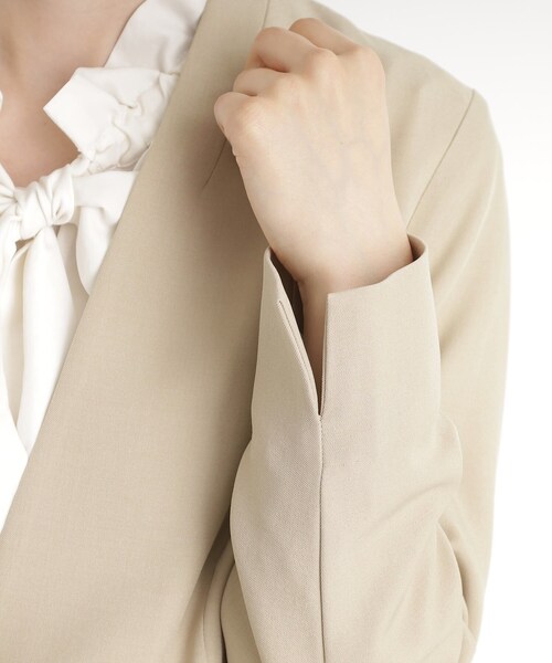 THE SHOP TK ジャケット ノーカラージャケット 「セットアップ可」ノー