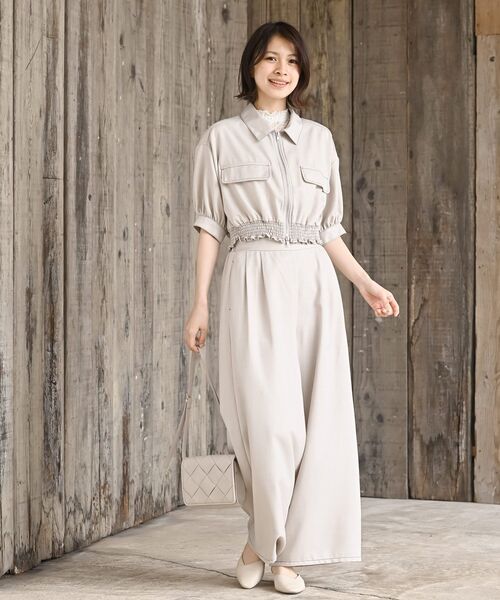 リエス　オシャレセットアップ♪ r・p・s セットアップ 多釦ビスチェ×ワイドパンツセットアップ