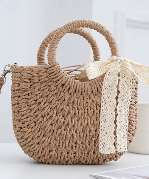 suppli mohh ショルダーバッグ バッグ リボンモチーフ2wayカゴ