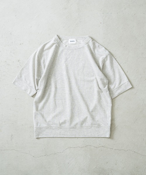 tシャツ Himawariインレイ5分袖クルーネックプルオーバー レディース