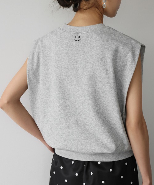 tシャツ 「2025SS」ワンポイント刺繍 ノースリーブ スウェット トップス プルオーバー レディース