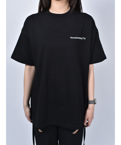 tシャツ 「Nevernotworking」モンスターアルファベットバックプリント