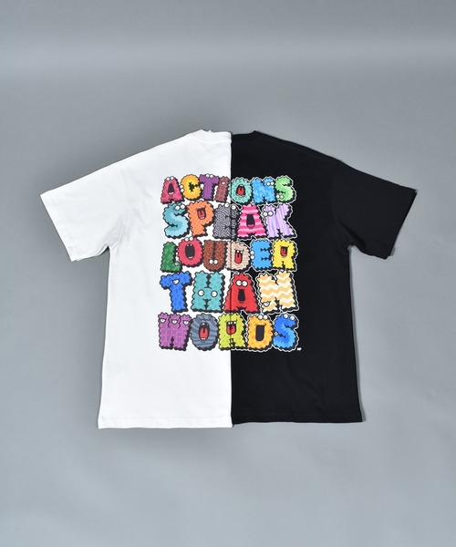 tシャツ 「Nevernotworking」モンスターアルファベットバックプリント