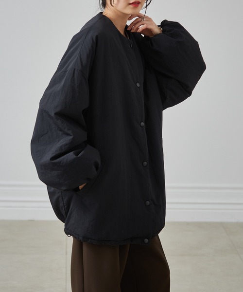 RANAN（ラナン） ダウンコート ダウンジャケット ノーカラーオーバー